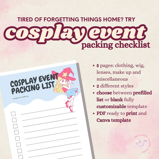 Cosplay Event Packing Checklist